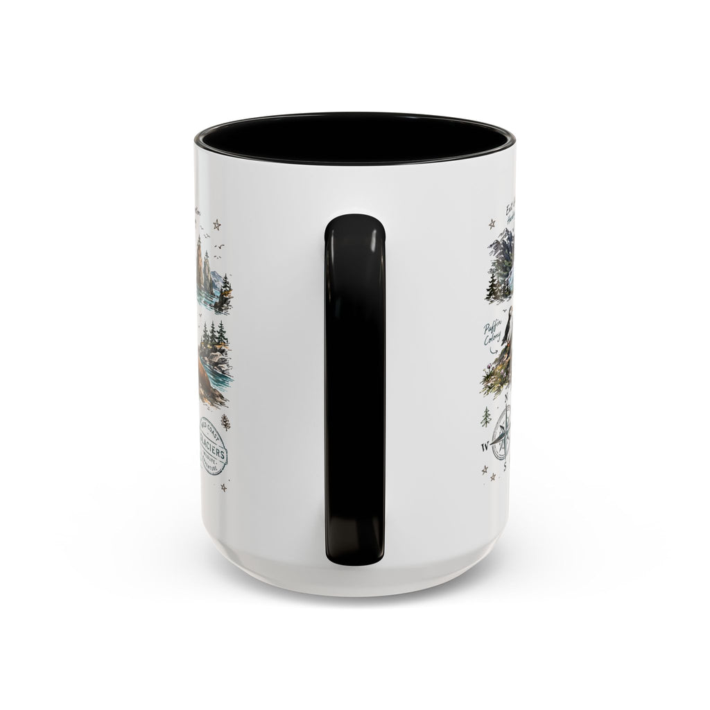 Kenai Fjords National Park Coffee Mug | Alaska Coastal Wildlife Hiking Gift | Accent Color Ceramic 11oz 15oz