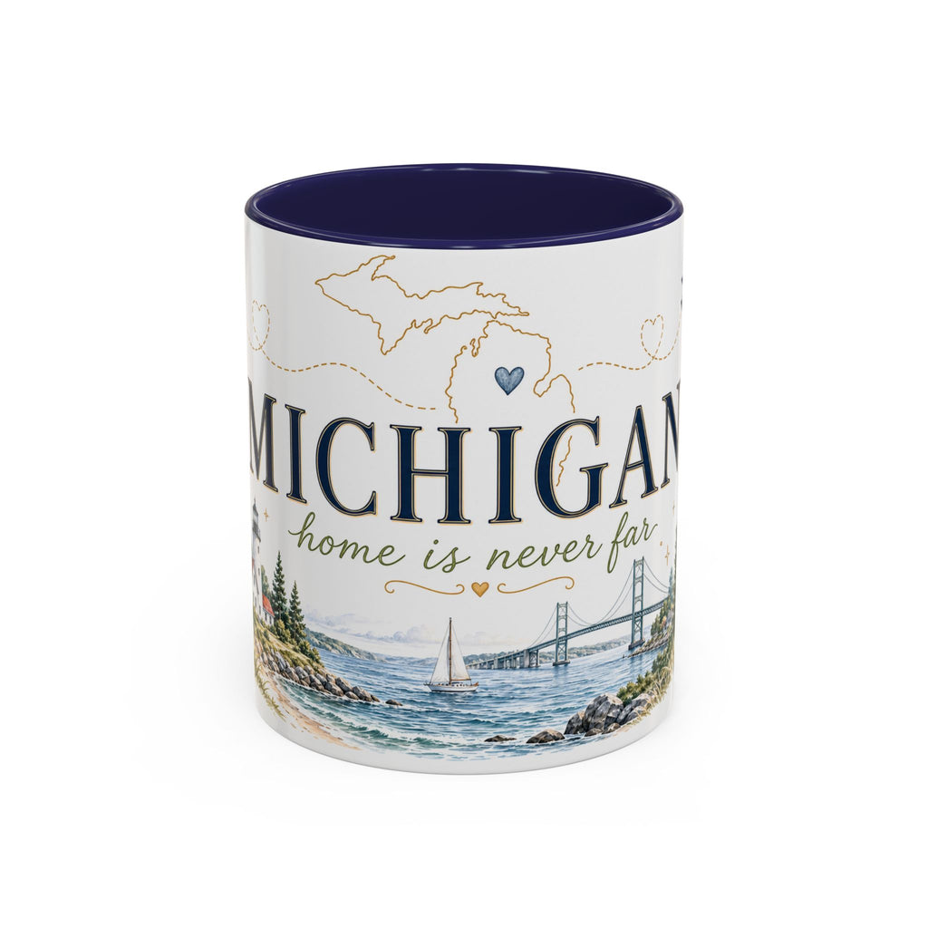 Michigan State Map Mug | Botanical Accents, Lakes Art | Homesick Gift