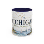 Michigan State Map Mug | Botanical Accents, Lakes Art | Homesick Gift