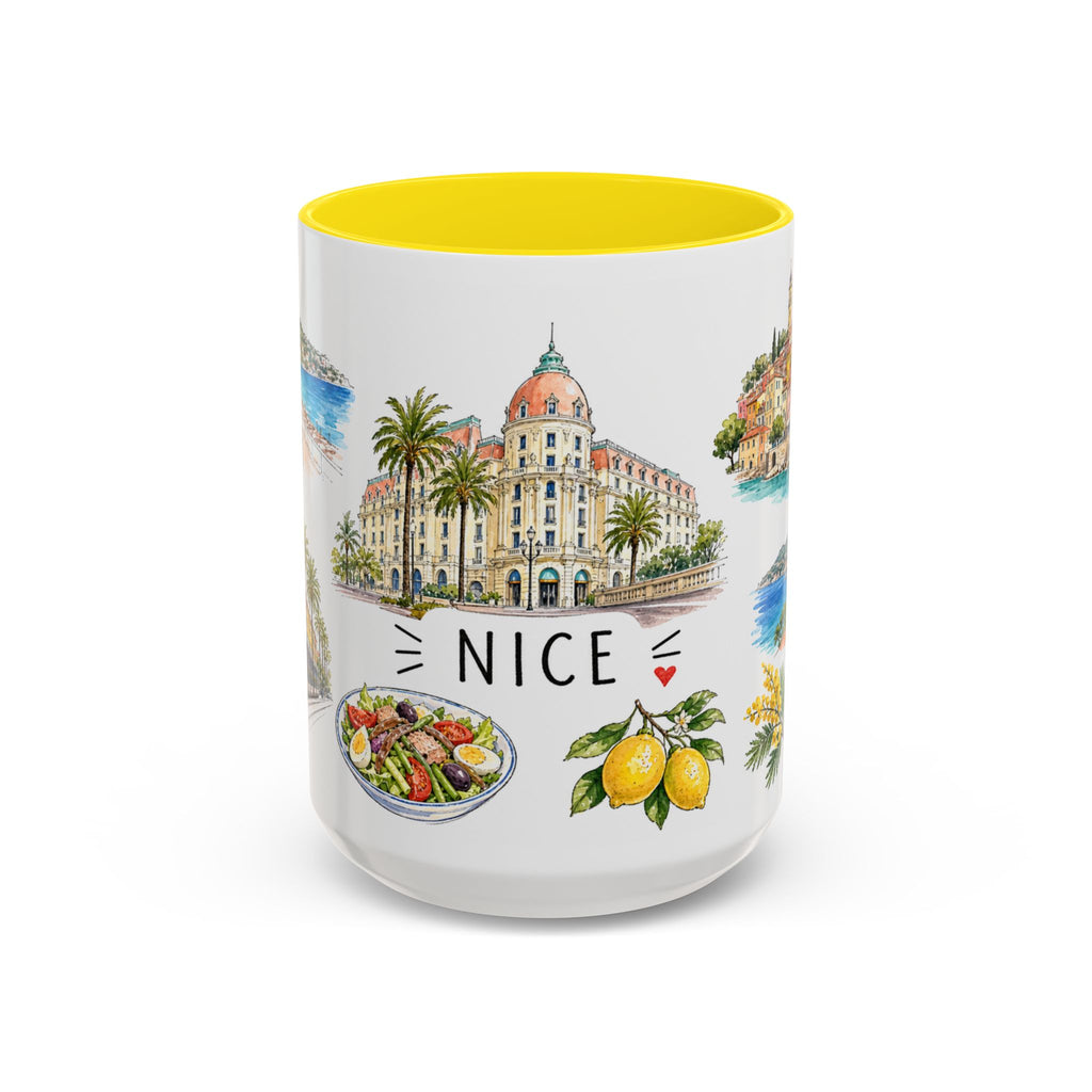 Nice Illustrated Travel Mug | City Souvenir Accent Coffee Mug | 11oz 15oz Ceramic Cup