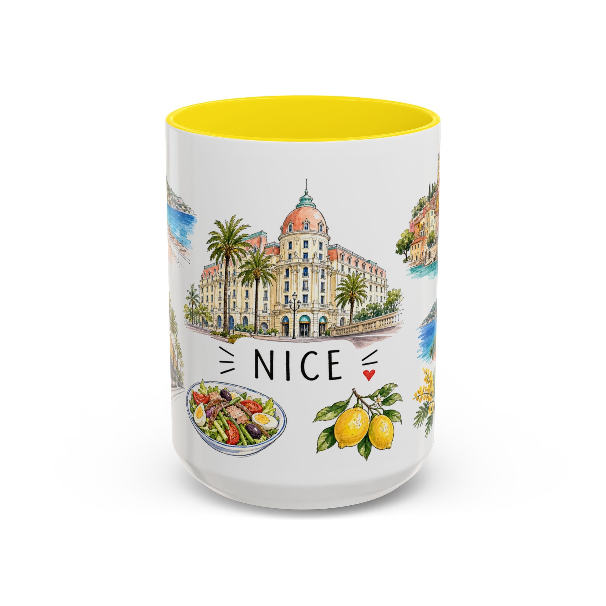Nice Illustrated Travel Mug | City Souvenir Accent Coffee Mug | 11oz 15oz Ceramic Cup