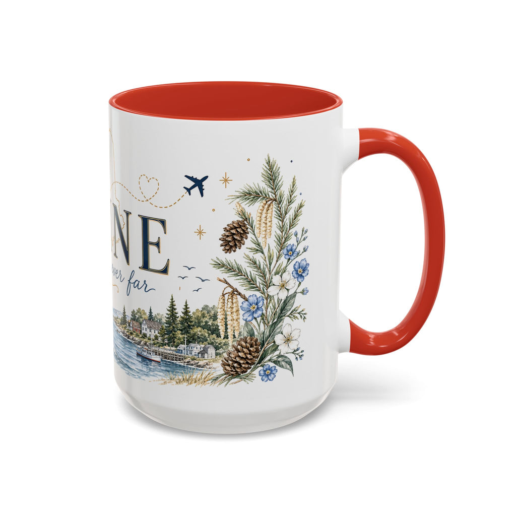 Maine State Mug | Moving Away, Long Distance Friendship Gift | 11oz 15oz Accent Mug
