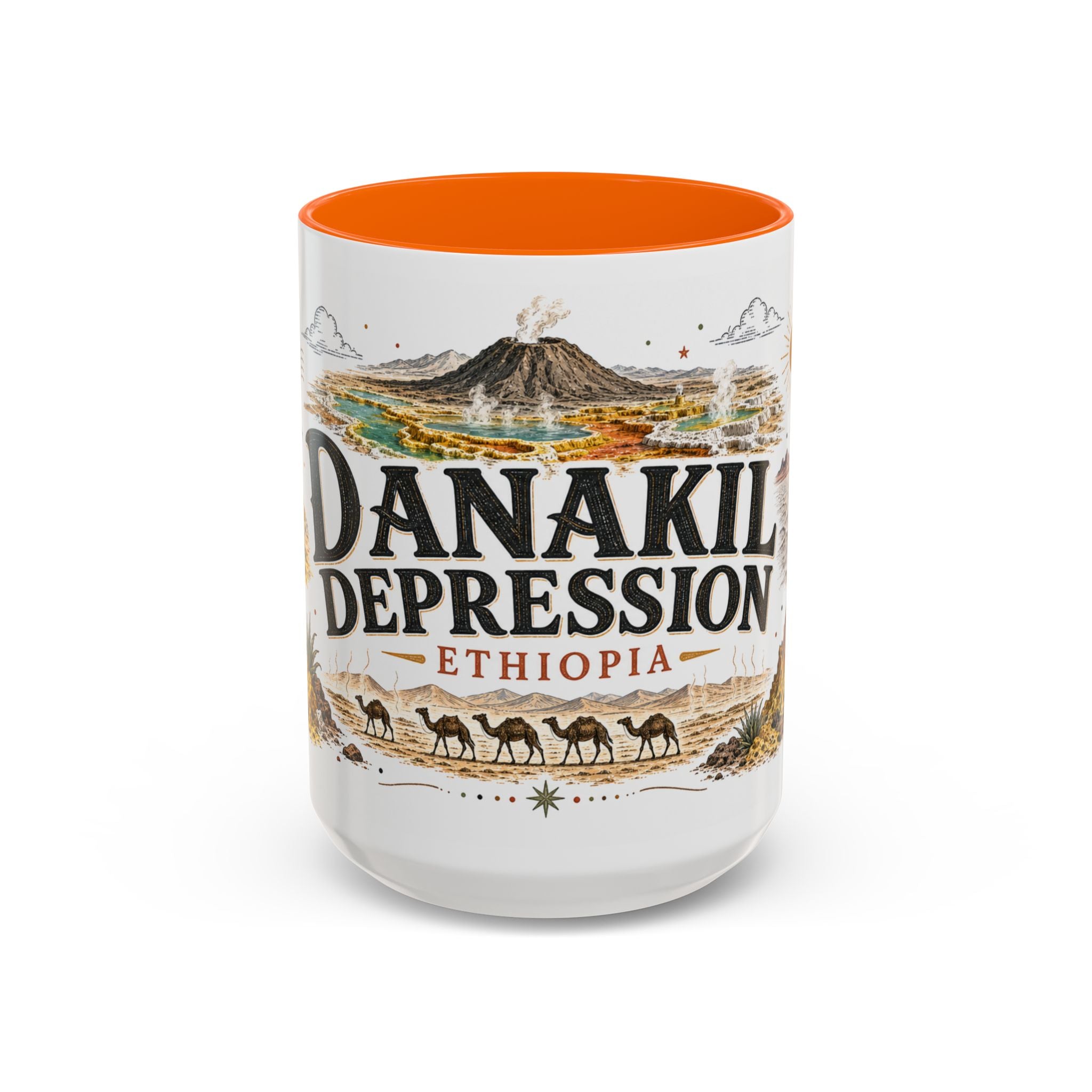 Danakil Depression Mug, Ethiopia Travel Souvenir, Bucket List Gift, Accent Ceramic Coffee Mug 11oz 15oz