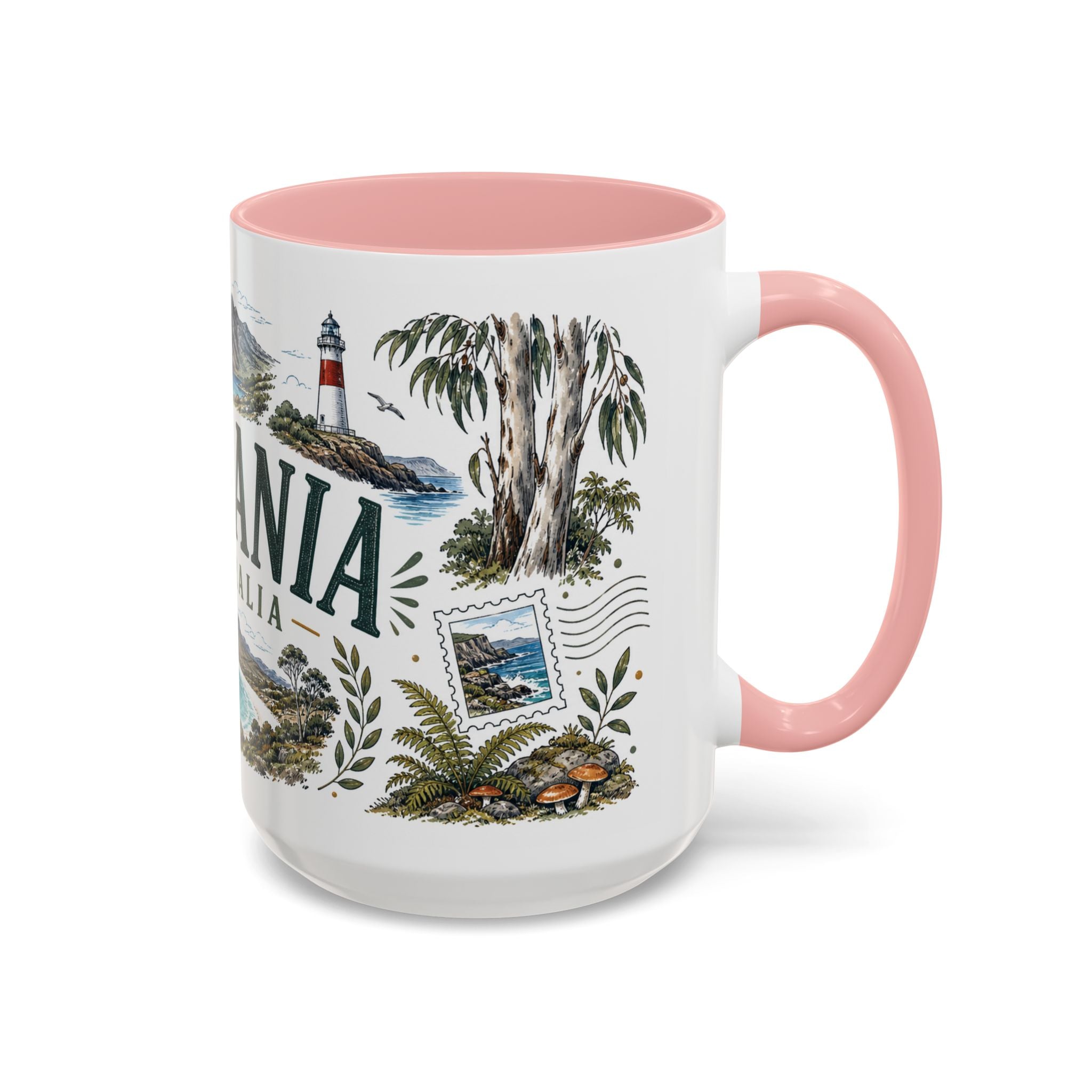 Tasmania Coffee Mug | Travel Destination Souvenir Gift | Accent Color Ceramic 11oz 15oz