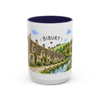 Bibury Illustrated Travel Mug | England Souvenir Accent Coffee Mug | 11oz 15oz Ceramic Cup