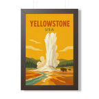 Yellowstone United States Framed Poster | Vintage Travel Wall Art | Black Walnut White Frame | 16x24 20x30