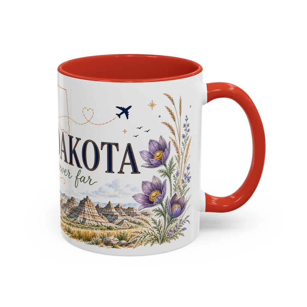 South Dakota State Map Mug | Botanical Accents, Homesick Gift (11oz or 15oz)