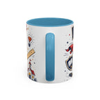 Super Teacher Coffee Mug | All Heroes Wear Capes Teacher Gift | Accent Color Ceramic 11oz 15oz