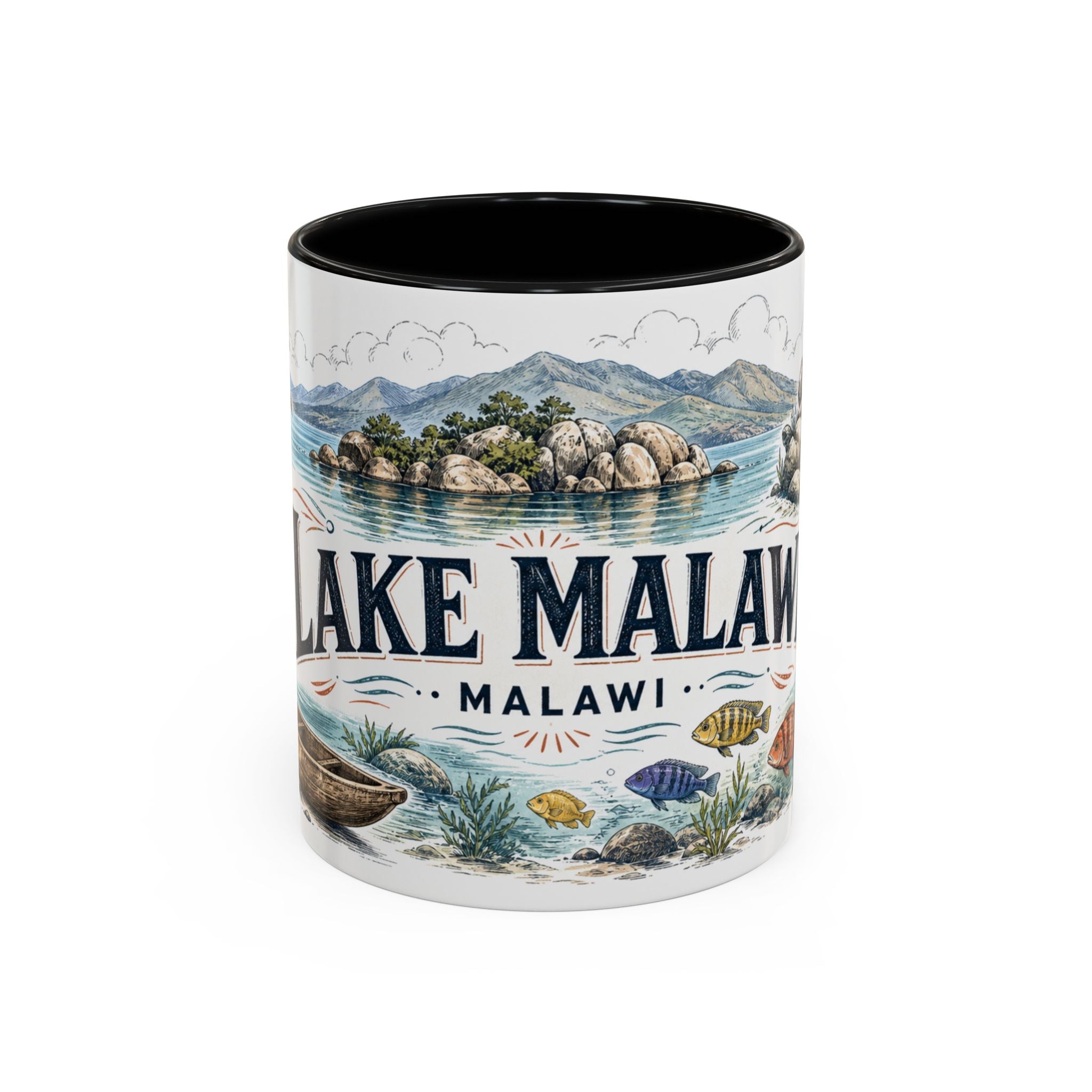 Lake Malawi Mug, Malawi Travel Souvenir, Bucket List Gift, Accent Ceramic Coffee Mug 11oz 15oz