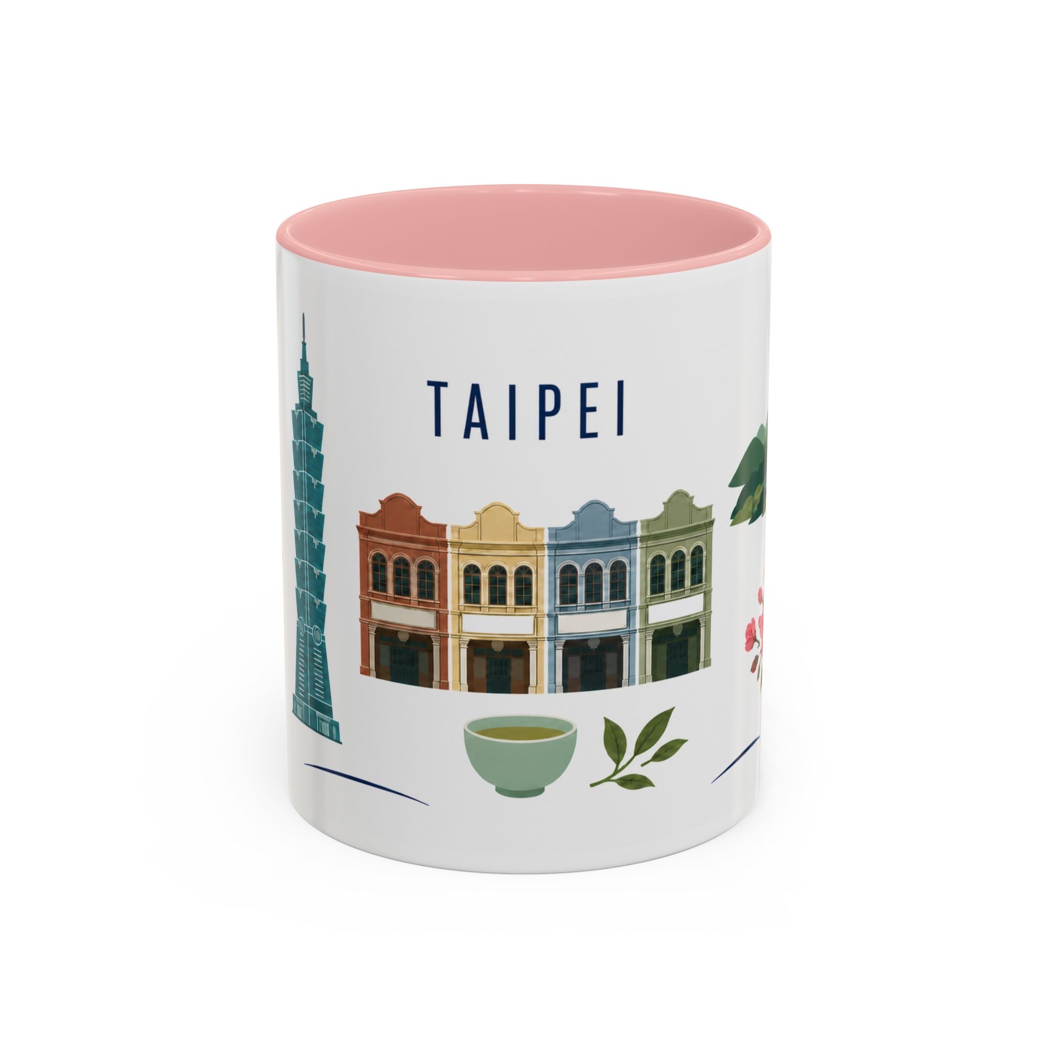 Taipei Coffee Mug | Taiwan Travel Souvenir | Porcelain Decal City Gift | 11oz 15oz Accent Mug
