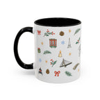 Boston Christmas Mug | Watercolor Travel Souvenir | Holiday Gift | Accent Ceramic Coffee Cup 11oz 15oz