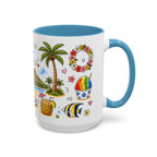 Honolulu Illustrated Travel Mug | City Souvenir Accent Coffee Mug | 11oz 15oz Ceramic Cup