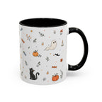 Halloween Party Mug | Ghost Black Cat Candy Watercolor Gift | Accent Cup 11oz 15oz