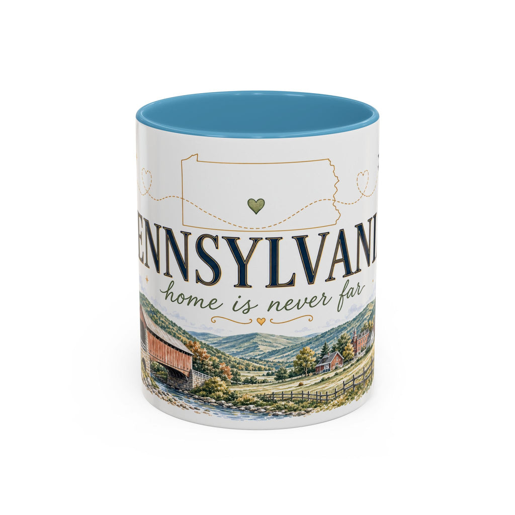 Pennsylvania Home State Mug | Moving Away Gift | Long Distance Friendship Coffee Cup | 11oz 15oz Accent Mug
