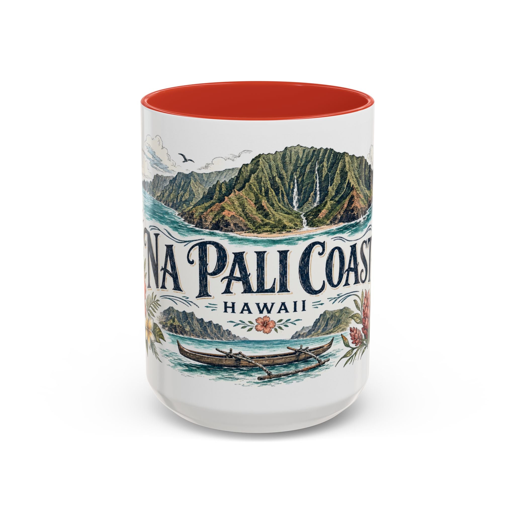 Na Pali Coast Mug, Hawaii Travel Souvenir, Bucket List Gift, Accent Ceramic Coffee Mug 11oz 15oz