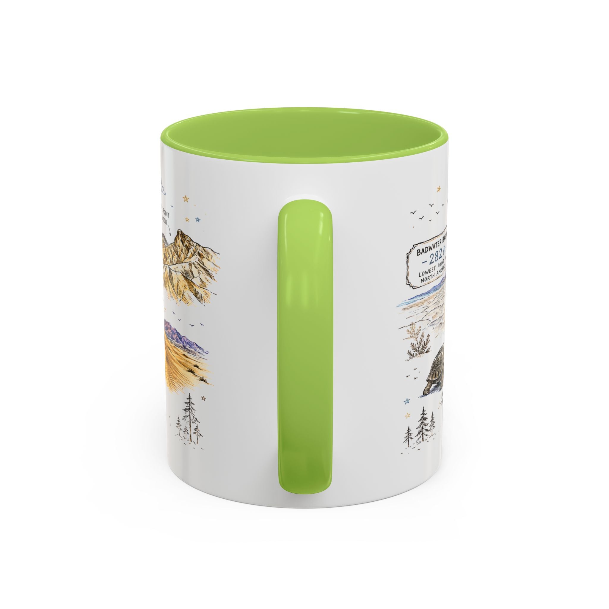 Death Valley National Park Coffee Mug | California Desert Hiking Camping Gift | Accent Color Ceramic 11oz 15oz