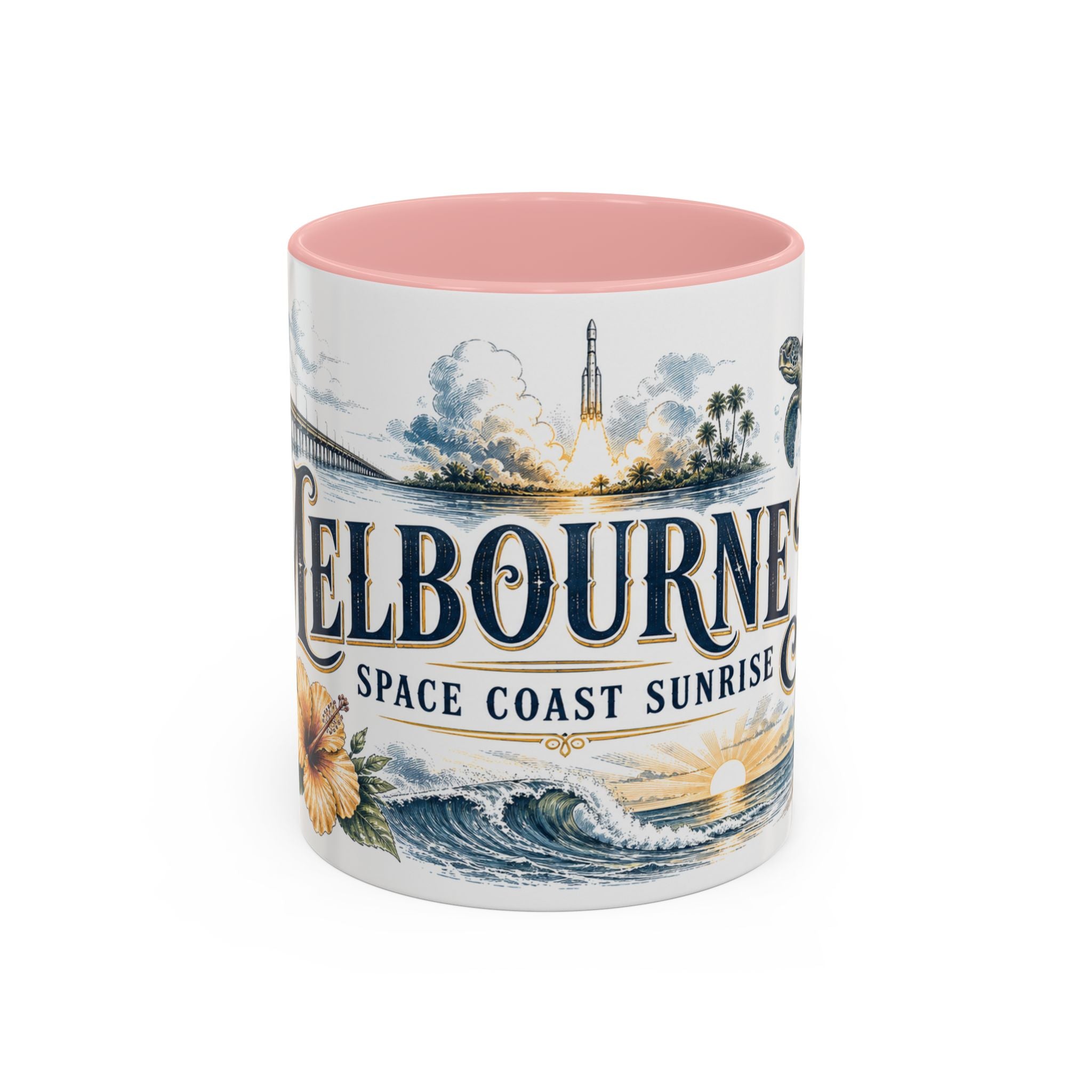 Melbourne FL Coffee Mug | United States Travel Souvenir | Vintage Illustrated City Gift | 11 oz 15 oz Accent Mug