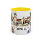 Coimbra Illustrated Travel Mug | City Souvenir Accent Coffee Mug | 11oz 15oz Ceramic Cup