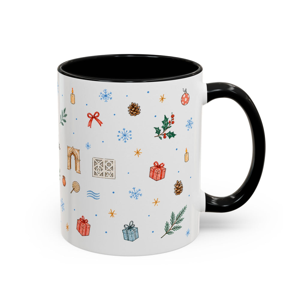 Dhaka Christmas Mug | Watercolor Travel Souvenir | Holiday Gift | Accent Ceramic Coffee Cup 11oz 15oz