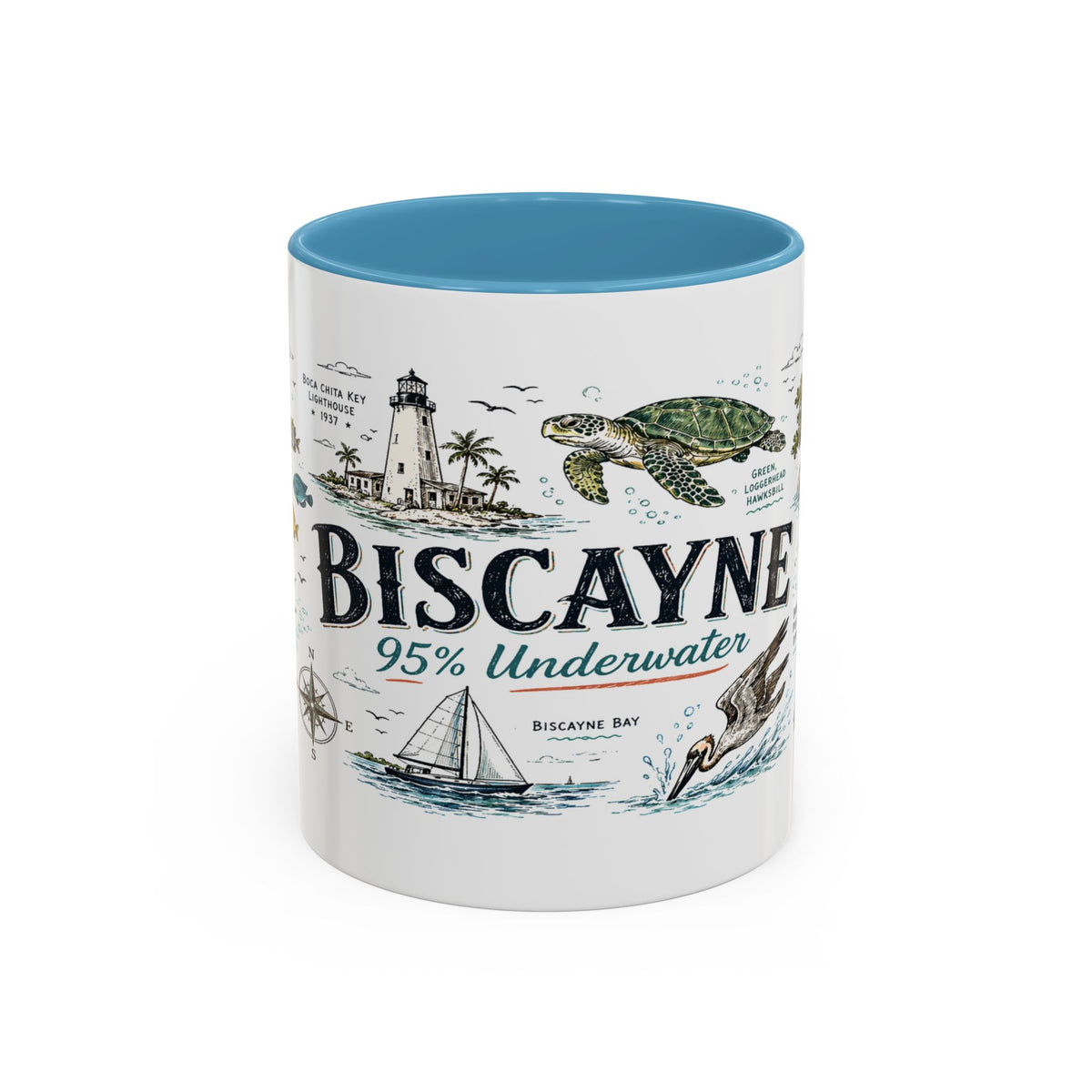 Biscayne National Park Coffee Mug | Florida Coral Reef Marine Gift | Accent Color Ceramic 11oz 15oz