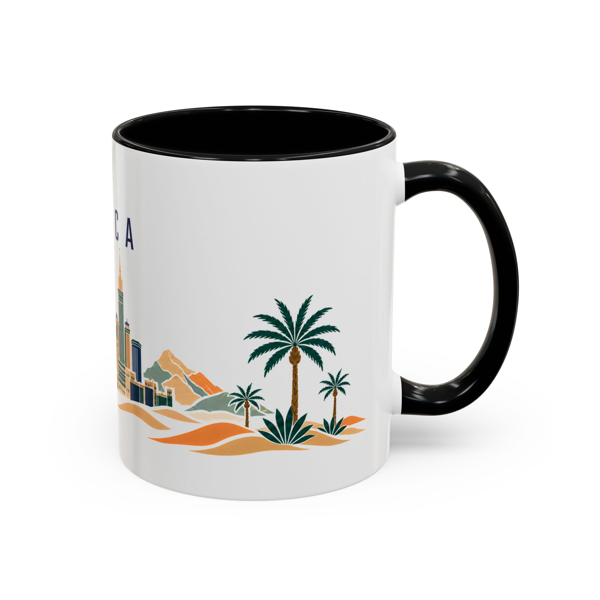 Mecca Coffee Mug | Saudi Arabia Travel Souvenir | Porcelain Decal City Gift | 11oz 15oz Accent Mug