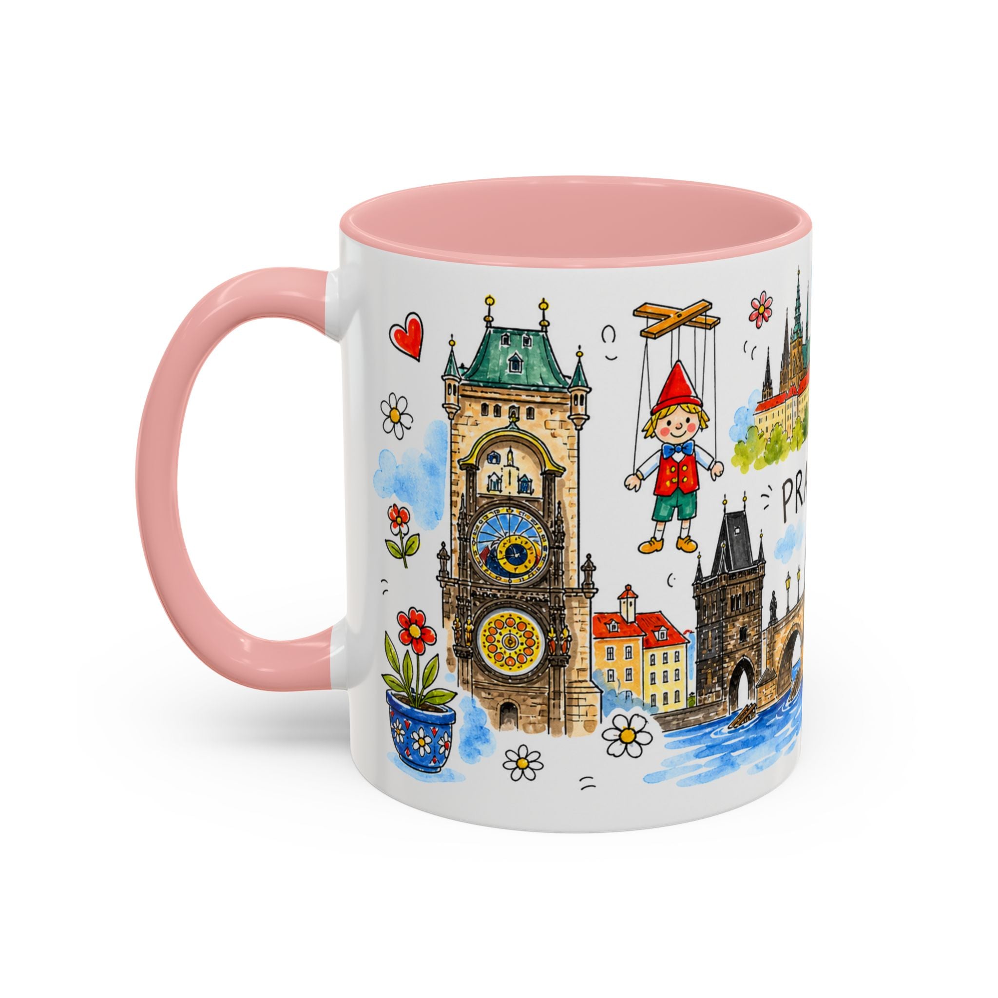 Prague Travel Mug | European City Souvenir Accent Coffee Mug | 11oz 15oz Ceramic Cup