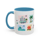 Miami Coffee Mug | Postage Stamp Collage Mug | Travel Souvenir Accent Cup 11oz 15oz