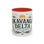 Okavango Delta Coffee Mug | Travel Destination Souvenir Gift | Accent Color Ceramic 11oz 15oz
