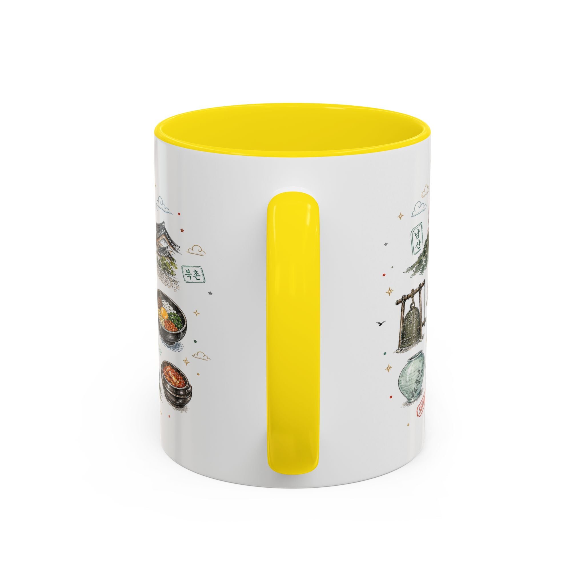 Seoul Coffee Mug | Korea Souvenir Travel Gift | Accent Color Ceramic 11oz 15oz