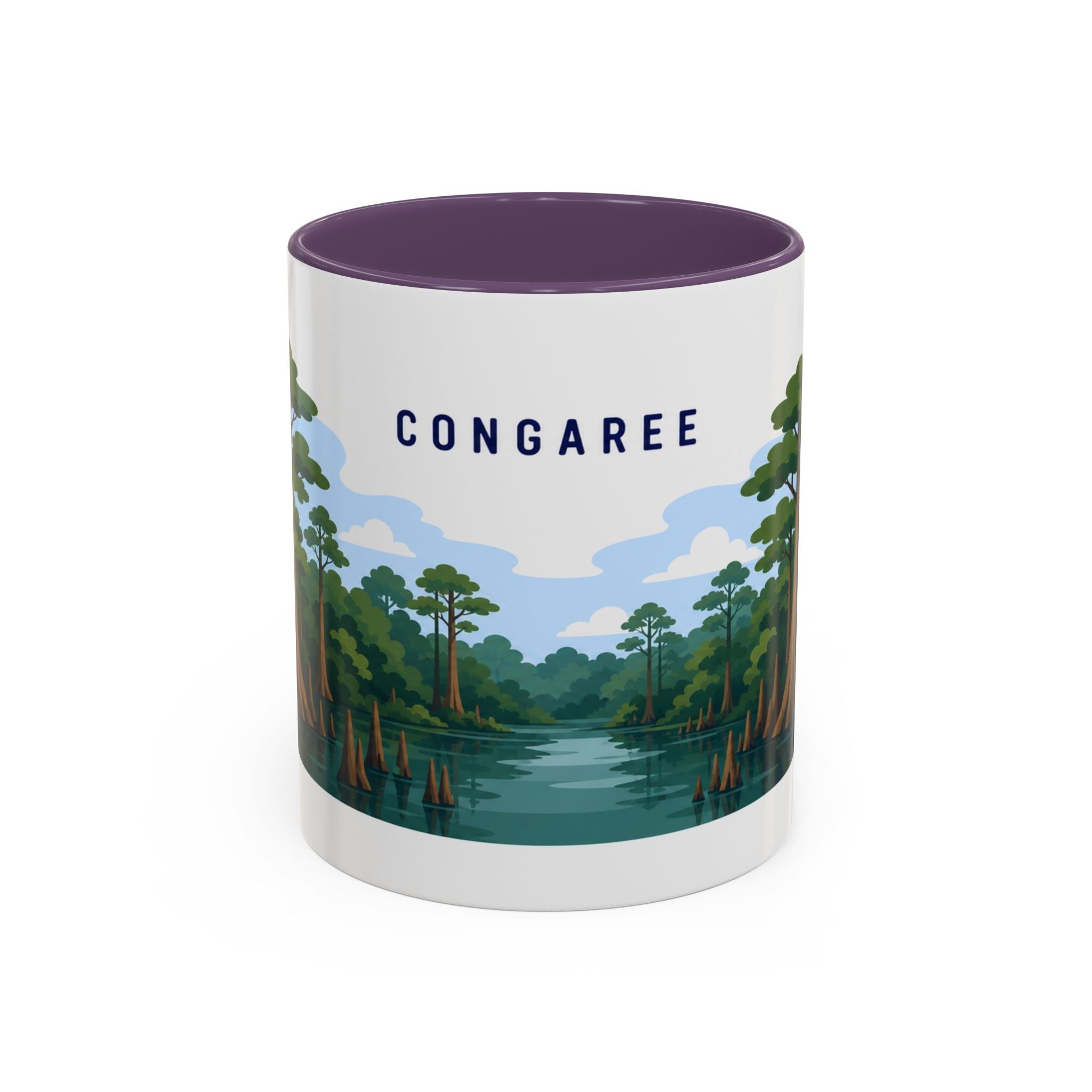 Congaree National Park Coffee Mug | Solid Color Block Park Souvenir | 11oz 15oz Accent Mug