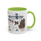 Philadelphia Coffee Mug | Pennsylvania Souvenir City Gift | Accent Color Ceramic 11oz 15oz