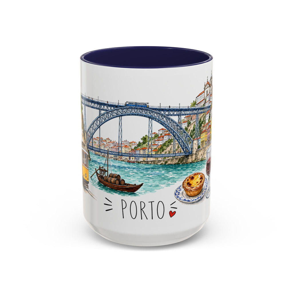 Porto Illustrated Travel Mug | City Souvenir Accent Coffee Mug | 11oz 15oz Ceramic Cup