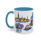 Hamburg Illustrated Travel Mug | City Souvenir Accent Coffee Mug | 11oz 15oz Ceramic Cup