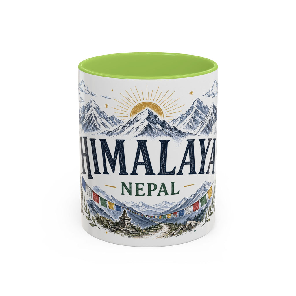 Himalaya Coffee Mug | Travel Destination Souvenir Gift | Accent Color Ceramic 11oz 15oz