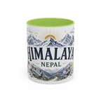 Himalaya Coffee Mug | Travel Destination Souvenir Gift | Accent Color Ceramic 11oz 15oz