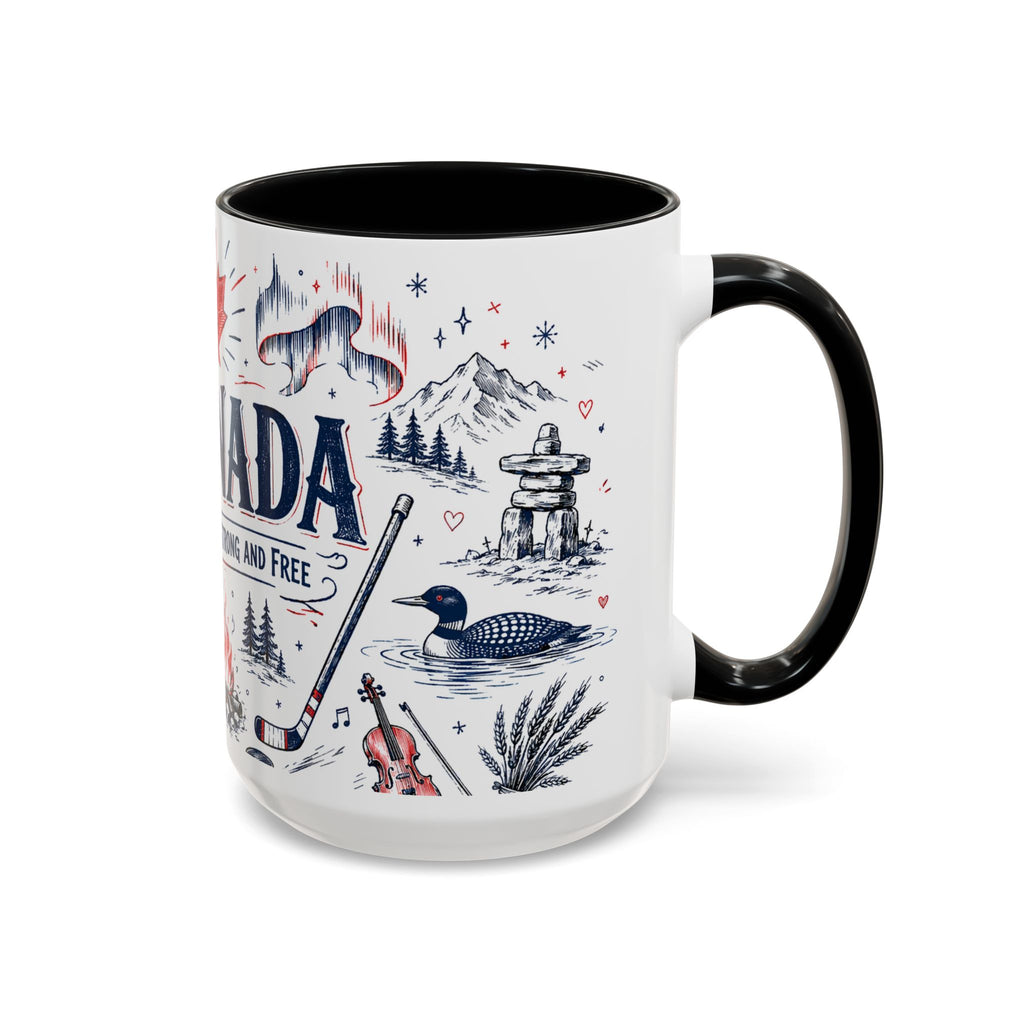 O Canada True North Coffee Mug | Canadian Pride Gift | Accent Color Ceramic 11oz 15oz