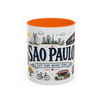 Sao Paulo Coffee Mug | Brazil Souvenir Travel Gift | Accent Color Ceramic 11oz 15oz