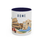 Rome Coffee Mug | Italy Travel Souvenir | Porcelain Decal City Gift | 11oz 15oz Accent Mug