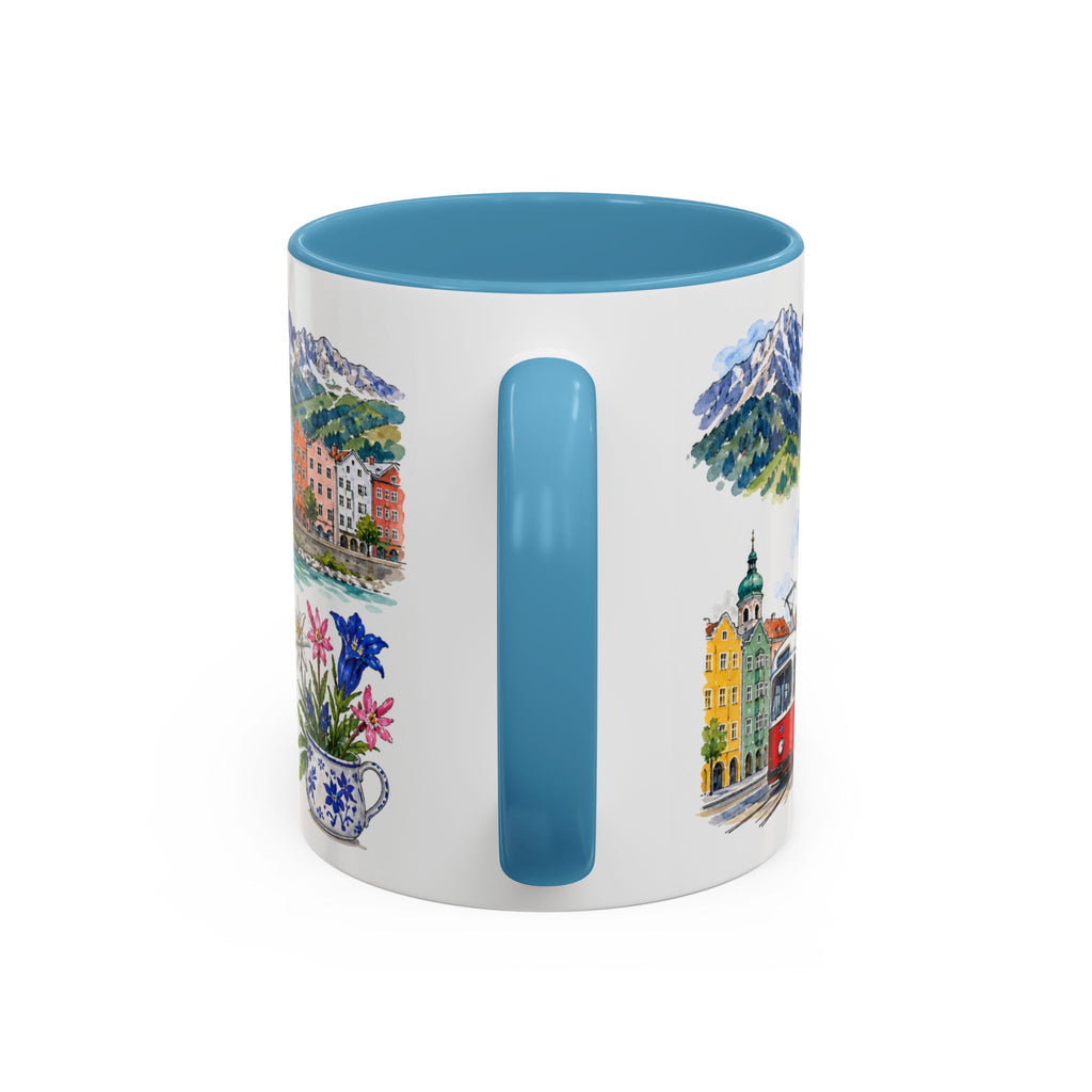 Innsbruck Illustrated Travel Mug | City Souvenir Accent Coffee Mug | 11oz 15oz Ceramic Cup