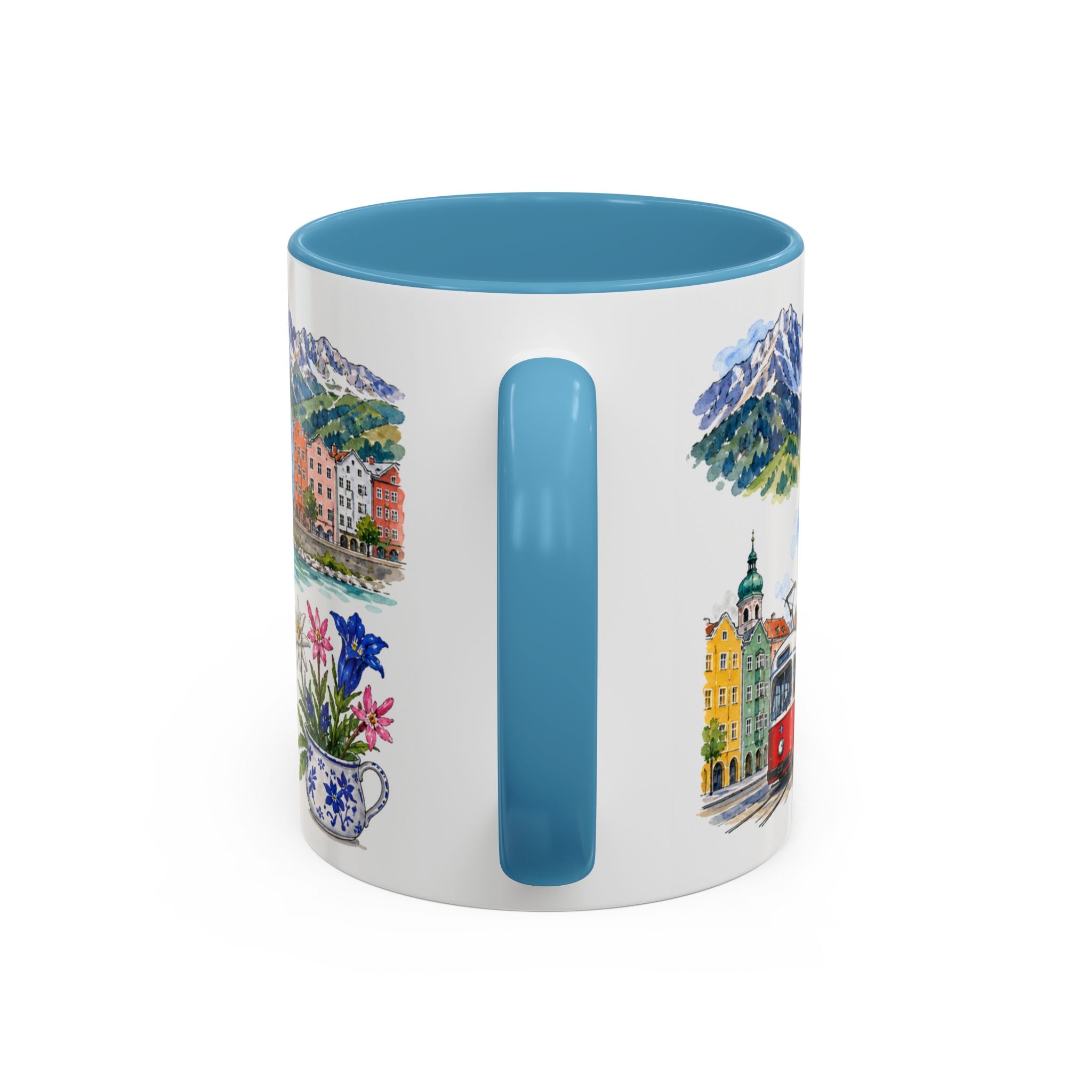 Innsbruck Illustrated Travel Mug | City Souvenir Accent Coffee Mug | 11oz 15oz Ceramic Cup