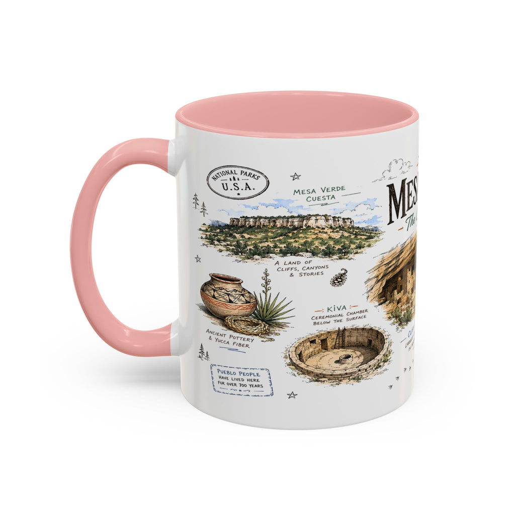 Mesa Verde National Park Coffee Mug | Colorado Ancient Cliff Dwellings Gift | Accent Color Ceramic 11oz 15oz