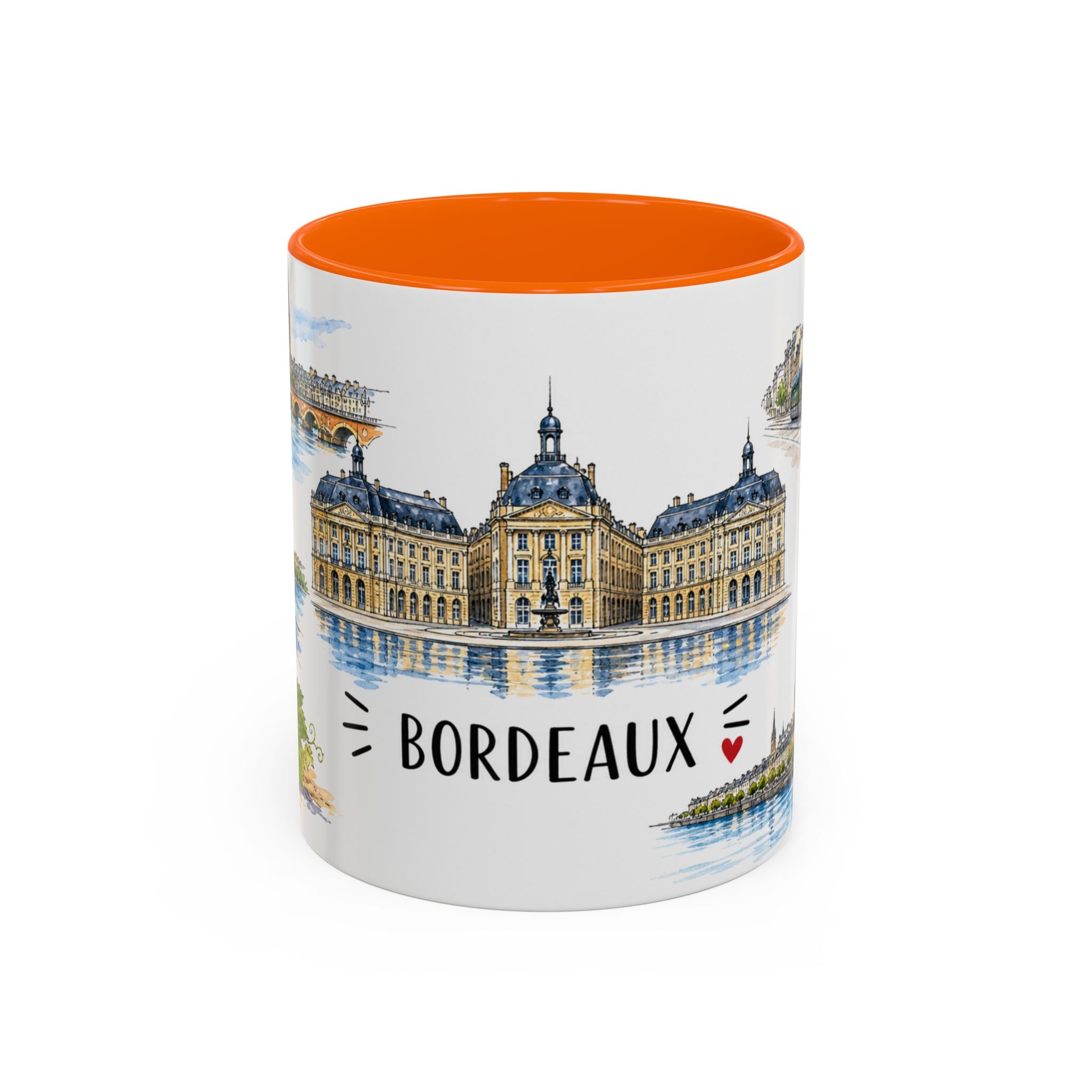 Bordeaux Illustrated Travel Mug | City Souvenir Accent Coffee Mug | 11oz 15oz Ceramic Cup