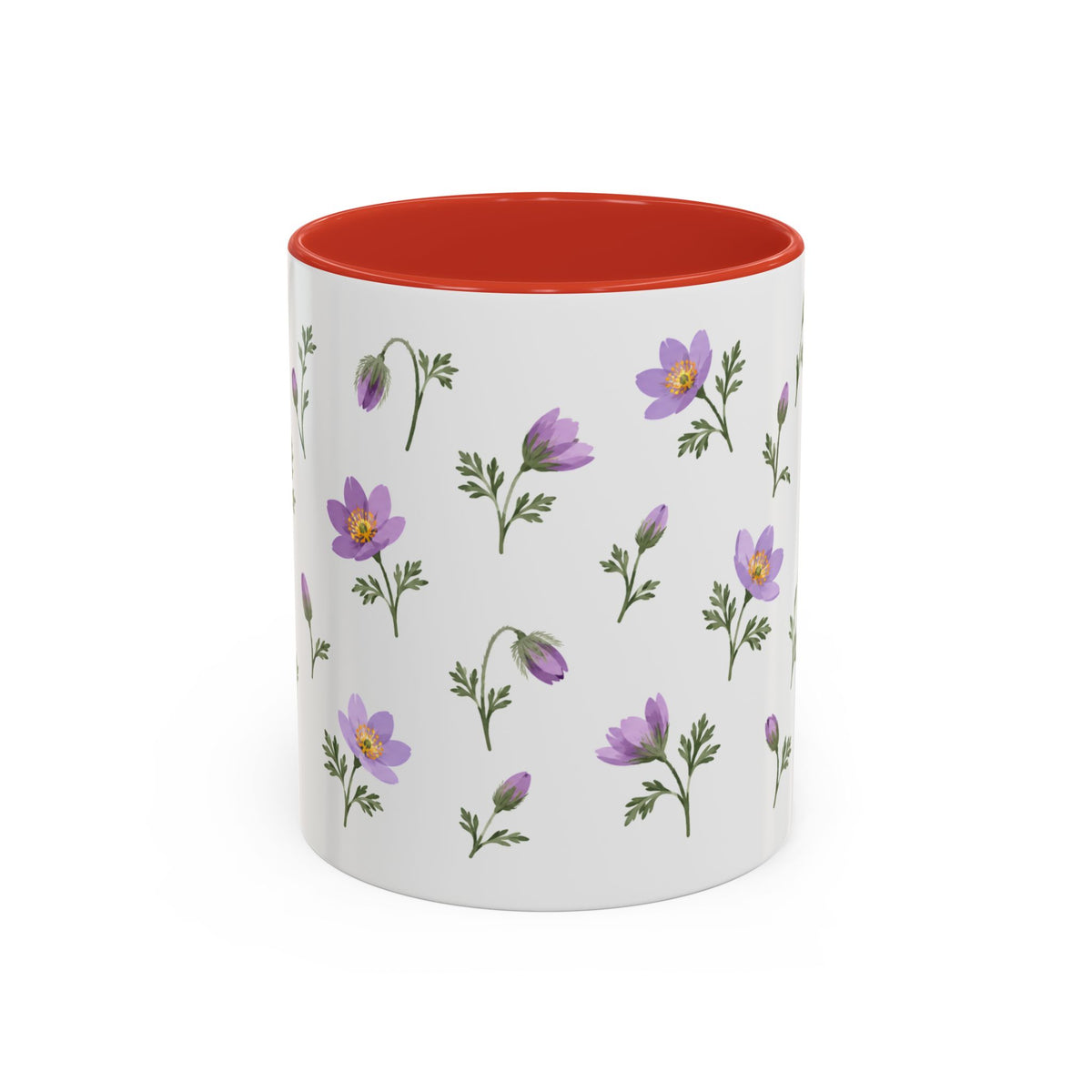 South Dakota Pasque Flower Mug, State Flower Floral Coffee Cup, 11oz Botanical Gift