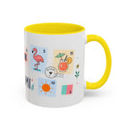 Miami Coffee Mug | Postage Stamp Collage Mug | Travel Souvenir Accent Cup 11oz 15oz