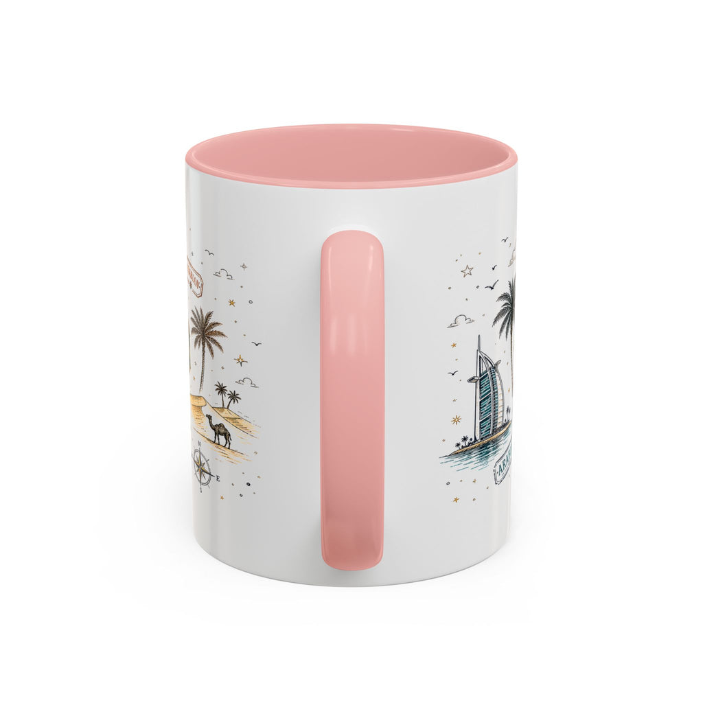 Dubai Coffee Mug | UAE Souvenir Travel Gift | Accent Color Ceramic 11oz 15oz