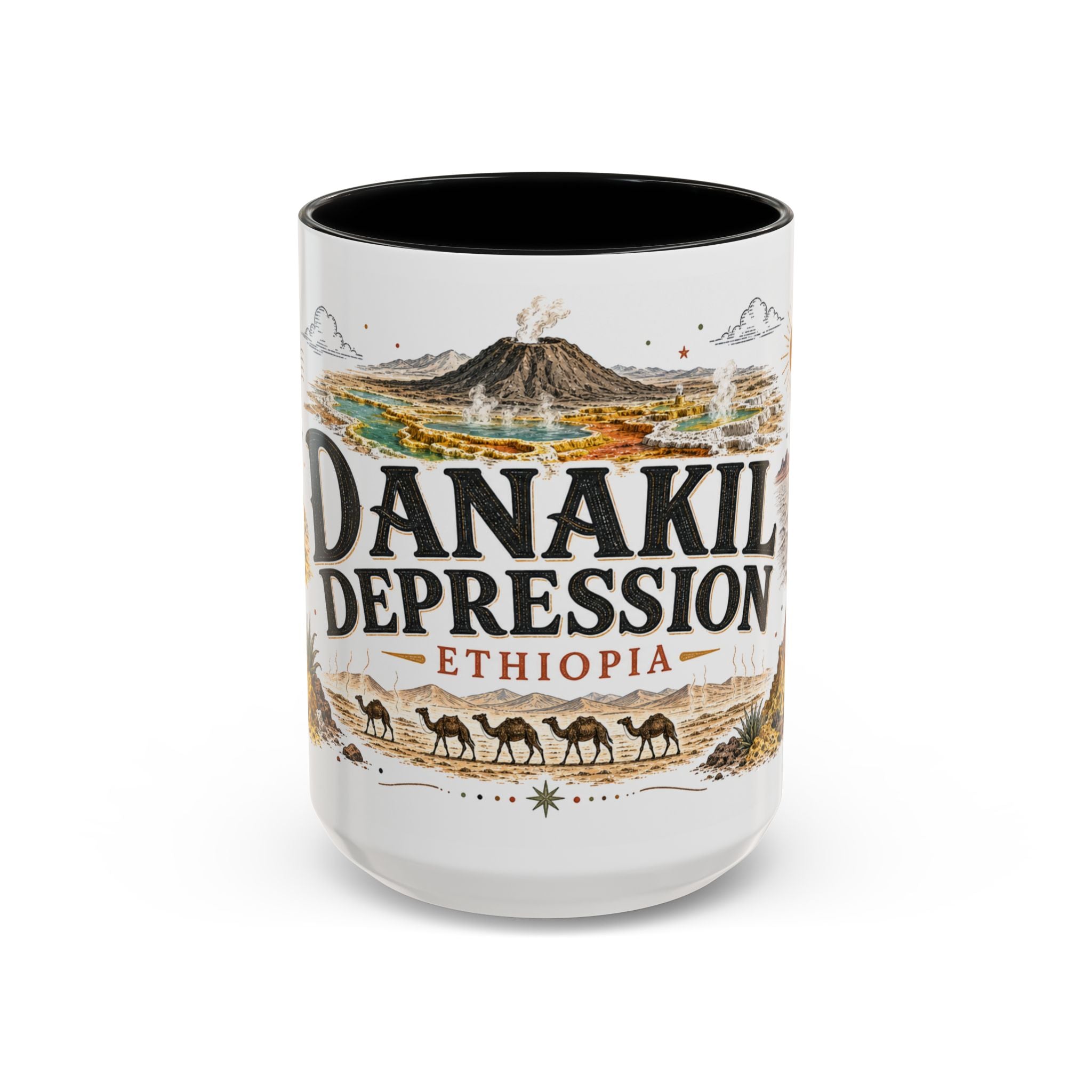 Danakil Depression Mug, Ethiopia Travel Souvenir, Bucket List Gift, Accent Ceramic Coffee Mug 11oz 15oz