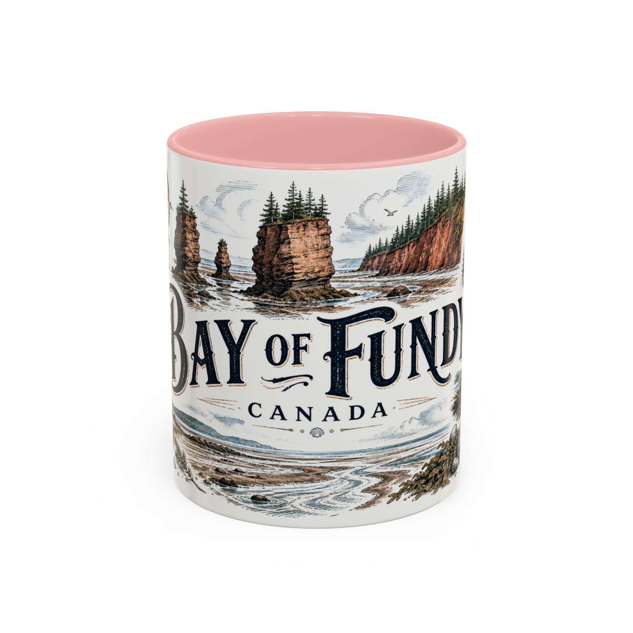 Bay of Fundy Mug, Canada Travel Souvenir, Bucket List Gift, Accent Ceramic Coffee Mug 11oz 15oz