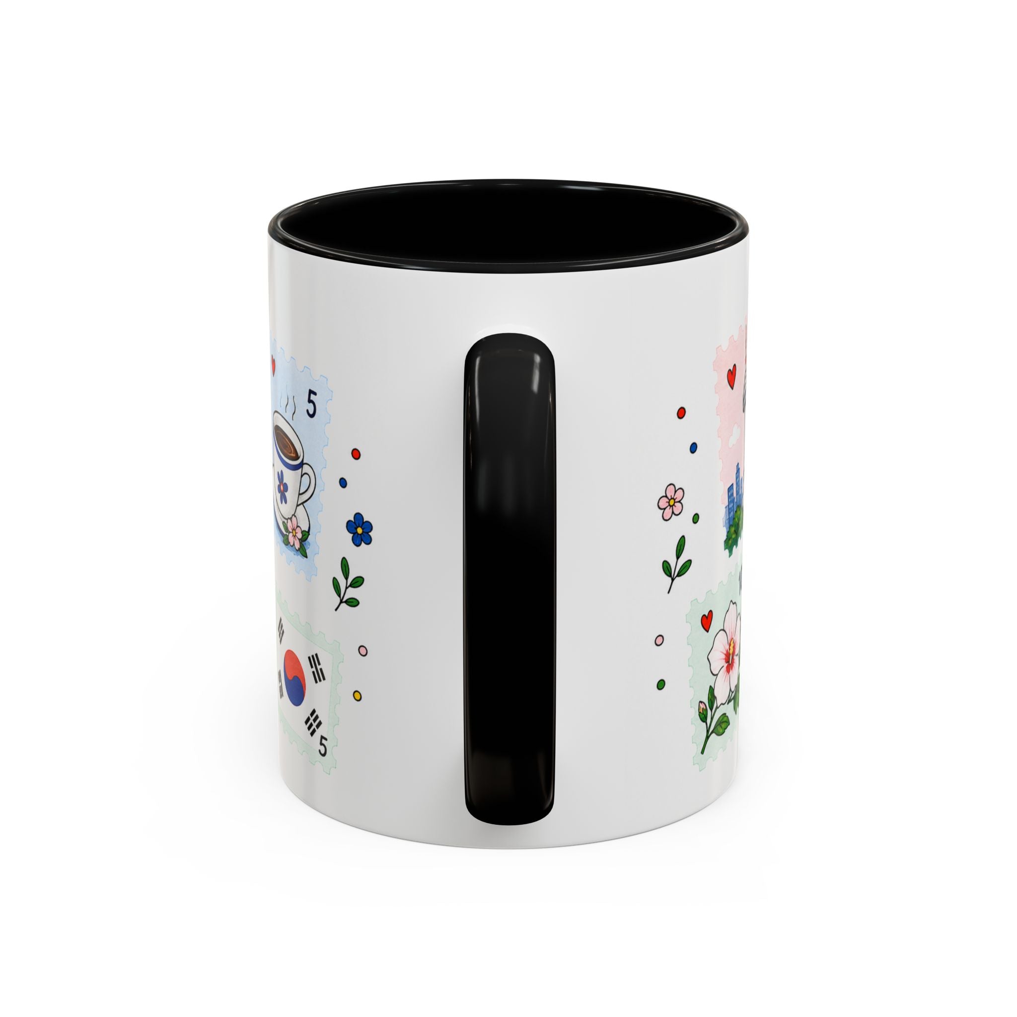 Seoul Coffee Mug | Postage Stamp Collage Mug | Travel Souvenir Accent Cup 11oz 15oz