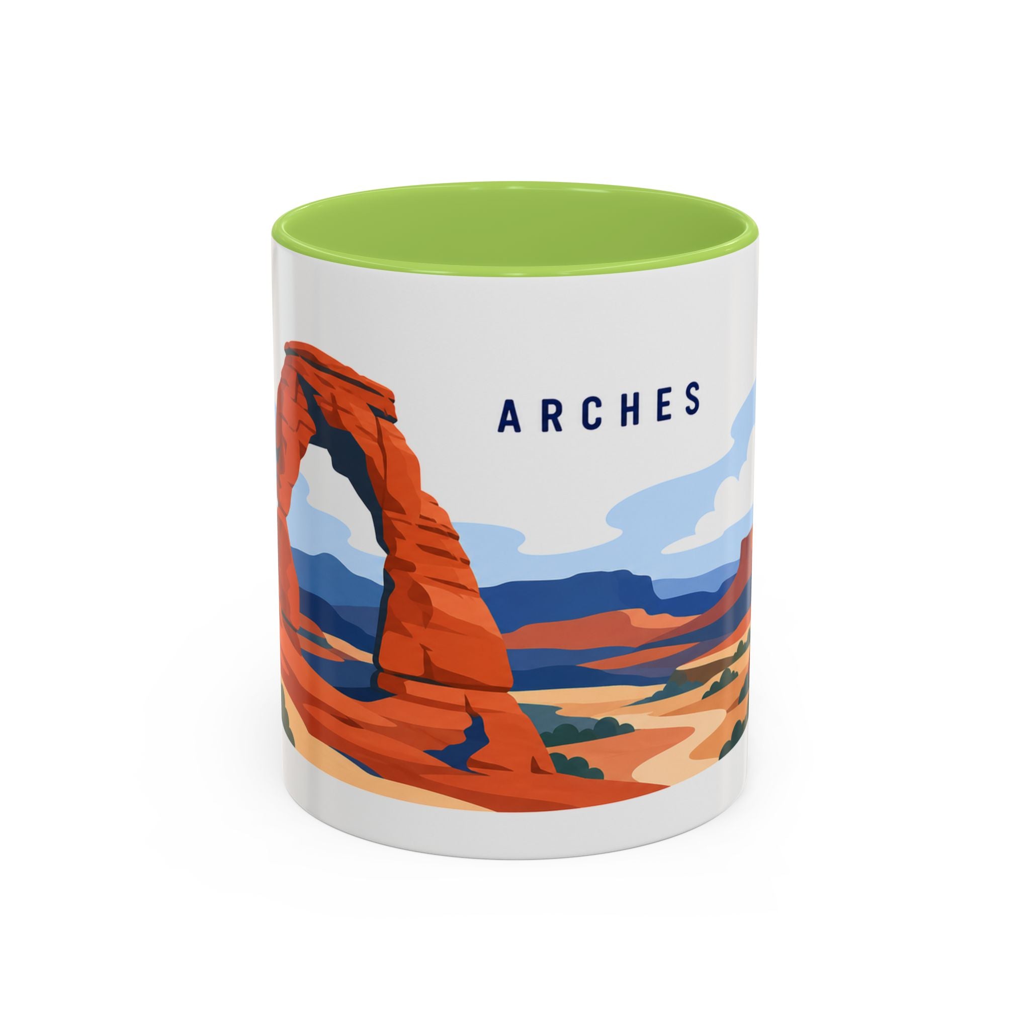 Arches National Park Coffee Mug | Solid Color Block Park Souvenir | 11oz 15oz Accent Mug