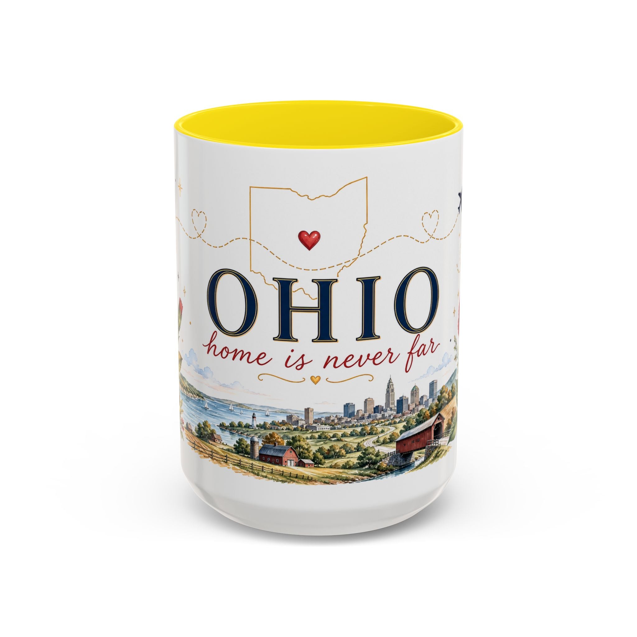 Ohio State Map Mug | Botanical Travel Sketch, Homesick Gift, Long Distance Friendship